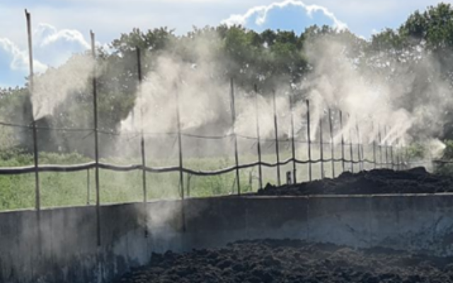 Steam from the cable at the treatment plant